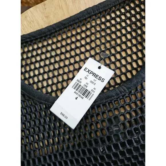 Express Mesh Sleeveless Swing Dress Women’s Size 4 NWT Punk Goth Floral Emo - Picture 8 of 11